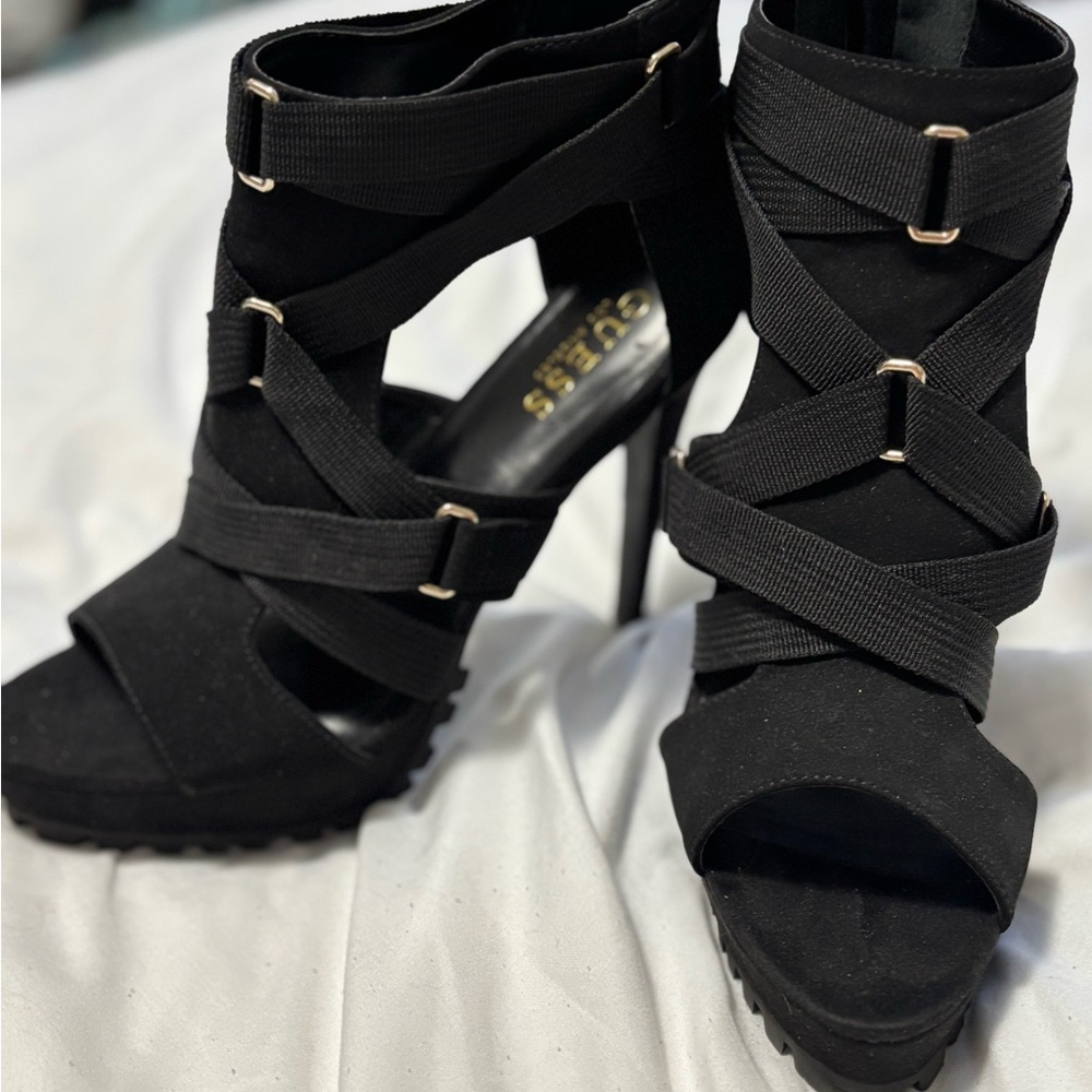 Black Strappy High Heels